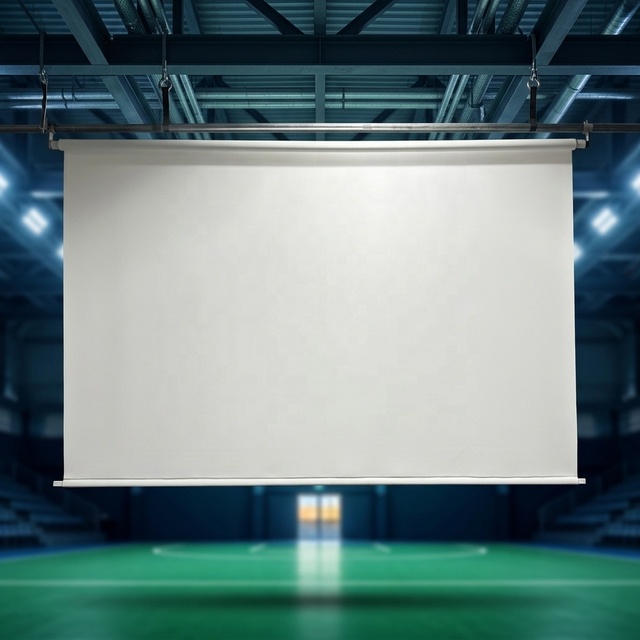 BURIO BURIO-G01 Electric Indoor Retractable Golf Impact Polyester 1:1 300x300 Projection Screen Motorized Roll Down