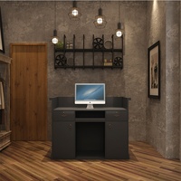 Bureau de réception rectangulaire en MDF GUANKAI pour magasin de vêtements, restaurant, bar, salon de coiffure - Style campagnard américain, ensemble complet