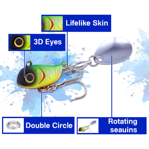 เหยื่อตก<span class=keywords><strong>ปลา</strong></span>โลหะแบบจมเรืองแสง FJORD 10.5 กรัม 14 กรัม <span class=keywords><strong>ตา</strong></span> 3 มิติ เหมือนจริง พร้อมปีกหมุนเลื่อม VIB Jig Lures - Product Image 2