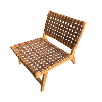 Chaise longue moderne en bois massif pour extérieur, rotin en corde pour patio d'hôtel tissé pour la relaxation dans le salon