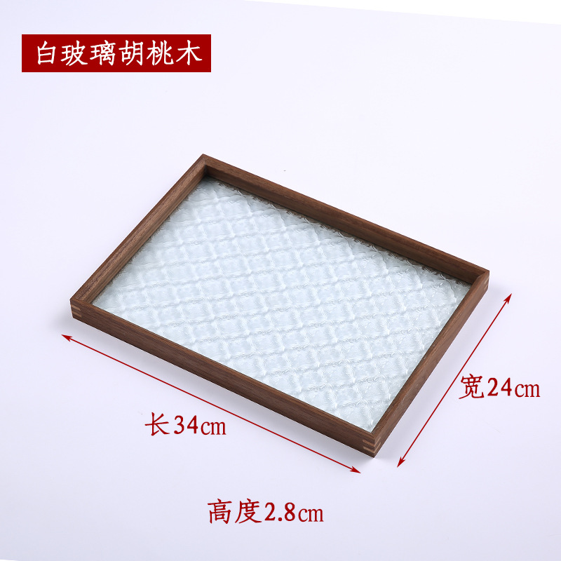 Vidrio blanco, madera de nogal, 34*24*2.8