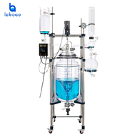 LABOAO Cuve de Réaction Chimique à Double Paroi en Verre 150L Haute Sécurité avec Joint PTFE Complet et Moteur d'Agitation Silencieux