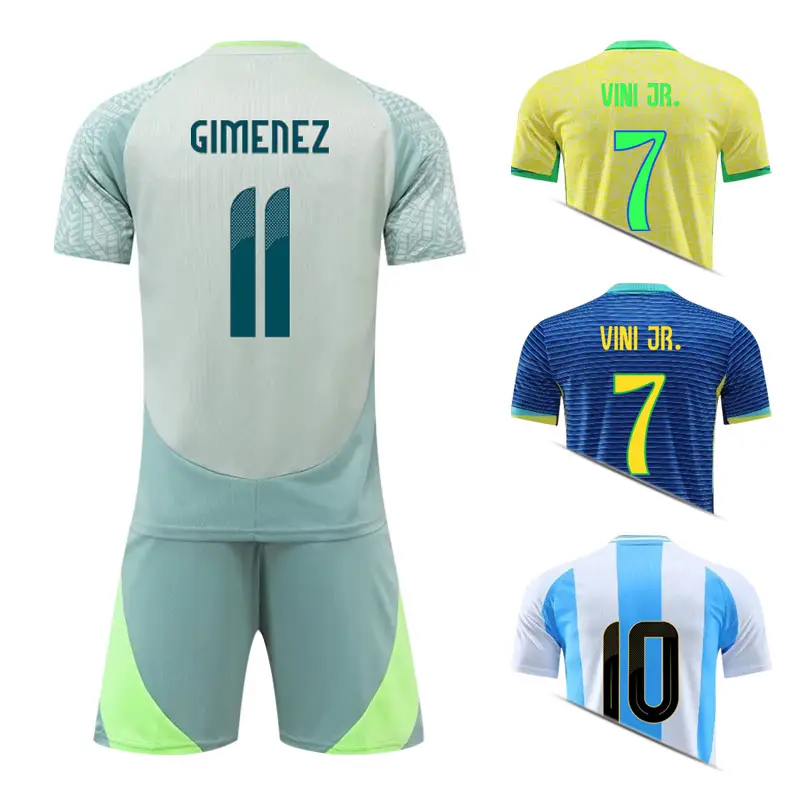 Vente en gros pas cher jeunes 100% polyester sublimation mexique colombie maillot de football costume équipe uniformes de football