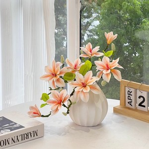Flor Artificial de Magnolia, Arreglo Floral de Seda con Tacto Real, Estilo Moderno, Decoración para el Hogar, Accesorio para Bodas - Product Image 1