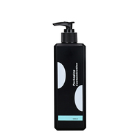 Bouteille de shampooing de pompe en plastique d'épaule plate noire d'approvisionnement d'usine bouteille de shampooing de lotion de 300ml