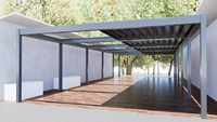 Pergola extérieure moderne de luxe en aluminium, toit à lames orientables imperméable, pergola de jardin en métal, aluminium extérieur