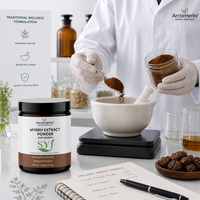 Poudre d'extrait de myrrhe - Extrait de résine naturelle de qualité alimentaire pour l'utilisation dans les aliments et les boissons - Fût - Contenant en plastique