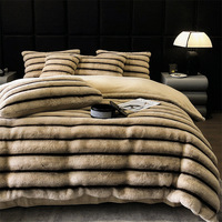 Ensemble de couette épaisse et chaude, couverture moelleuse, ensemble de couette d'hiver, style princesse, drap de lit et housse de couette pour chambre à coucher