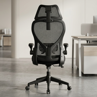 Chaise de bureau ergonomique noire haut de gamme avec appuie-tête et accoudoirs réglables pour espace de travail professionnel