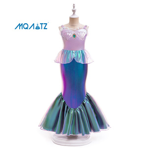 Abito da Principessa Sirena Ispirato al Cartone Animato Ariel, Costume per Bambine per Halloween - Product Image 1