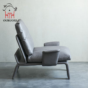 Chaise de loisir inclinable moderne à la mode Sofa <span class=keywords><strong>vintage</strong></span> <span class=keywords><strong>vert</strong></span> en <span class=keywords><strong>cuir</strong></span> avec jambe en métal <span class=keywords><strong>Fauteuil</strong></span> à siège unique - Product Image 5