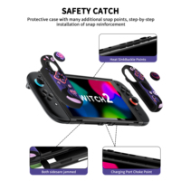 Casing Pelindung Kustom OEM Gothic Cat Ungu untuk Nintendo Switch 2 1 OLED Hard PC dengan Cangkang Pengganti Joycon Silikon
