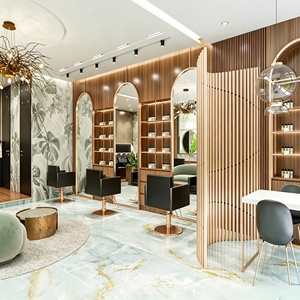 Hair Salon Station Interior design Furniture Full Room Customization Manicure Nail Salon Barber store decoration Renovation - Product Image 1