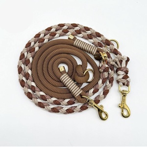 Personalizado hunde leine Hund y correa de perro hebilla de metal Nylon hecho a mano tejido macramé trenza Paracord perro <span class=keywords><strong>collar</strong></span> y correa conjunto - Product Image 5