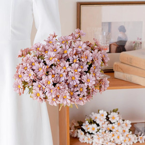 Ramo de <span class=keywords><strong>girasol</strong></span> de crisantemo pequeño francés de flores artificiales para decoración de hoteles y hogares - Product Image 3