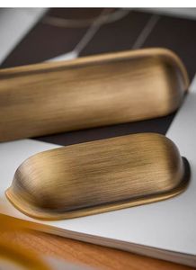 热销实心古董黄铜厨房拉手青铜橱柜拉手贝壳拉手 - Product Image 5
