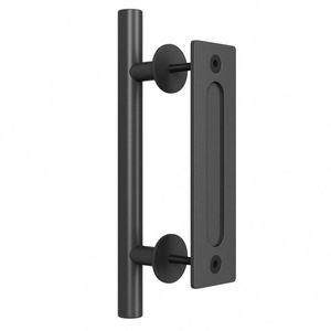 มือจับประตูบานเลื่อนเหล็ก WEKIS Rustic ขนาด 12 นิ้ว แข็งแรงทนทาน สีดำซาตินทันสมัย สำหรับคลังสินค้า อพาร์ทเมนท์ ติดตั้งง่าย - Product Image 1