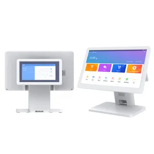 Sistem mesin Pos Android semua dalam satu mesin kasir elektronik terminal nfc pelengkap pos layar sentuh ganda tablet kasir pos