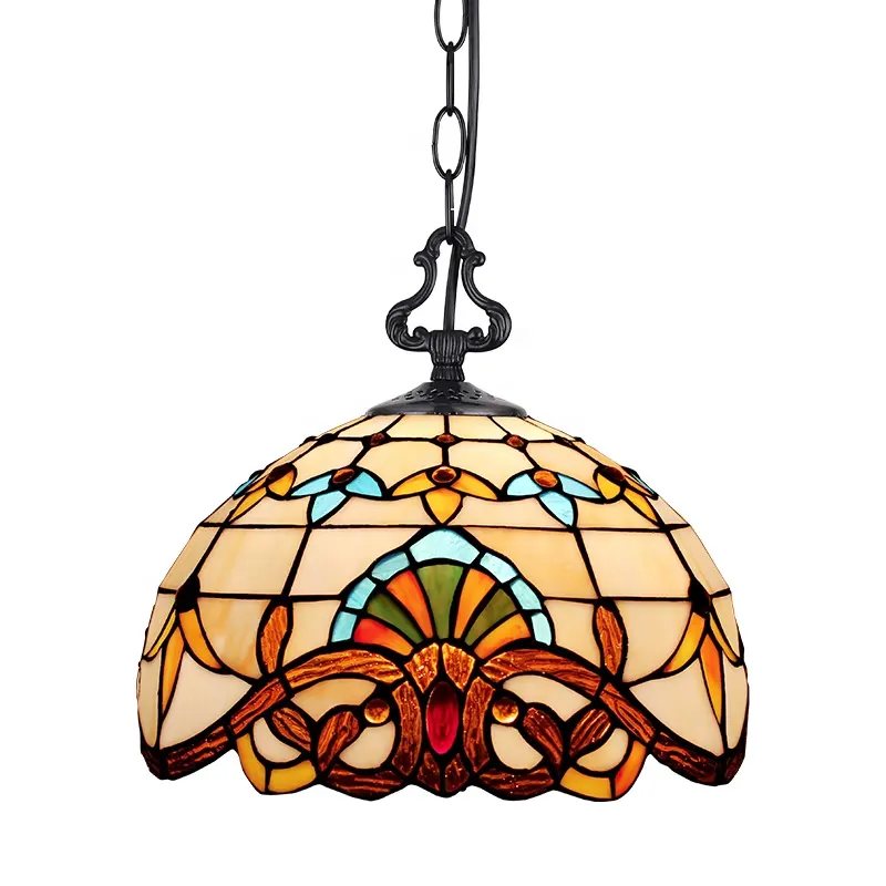 Factory wholesale cheap tiffany lamp mediterranean style glass pendant light handmade industrial vintage turkish chandelier