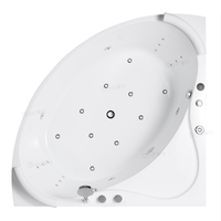 Baignoire SPA d'angle de luxe à design cascade pour salle de bain intérieure, avec jets d'air massants et fonction Jacuzzi