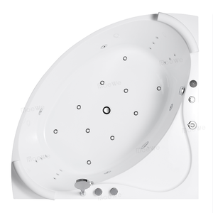 <span class=keywords><strong>Baignoire</strong></span> SPA d'angle de luxe à design cascade pour salle de bain intérieure, avec jets d'air massants et fonction Jacuzzi - Product Image 6