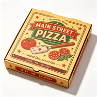 Boîtes à pizza en carton ondulé kraft de qualité alimentaire SP5296, résistantes à la graisse, biodégradables, avec logo personnalisé pour les pizzerias à emporter