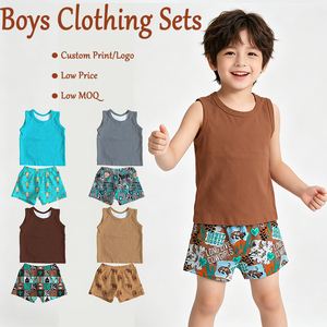 Conjuntos <span class=keywords><strong>de</strong></span> <span class=keywords><strong>Ropa</strong></span> para Niños Populares <span class=keywords><strong>de</strong></span> Alta Calidad, Sin Mangas, ODM, Personalizados con Estampado Occidental, <span class=keywords><strong>de</strong></span> Bambú/Algodón, Casuales <span class=keywords><strong>de</strong></span> Verano para Niños - Product Image 1