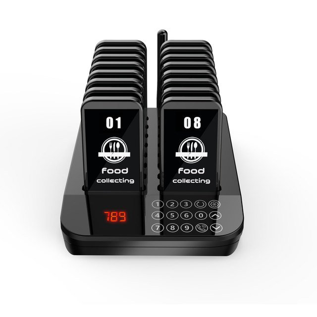 Wireless Paging System for Restaurant Queue Calling Device With 16 Pagers Vibrating
