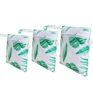 Wet Bag Two Pocket Waterproof Washable Reusable beach wet bags sanitary pads bag for travel