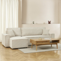 Sofá Cama Convertible Reversible con Almacenamiento, Sofá Moderno en Forma de L de Tela de Terciopelo para Sala de Estar, Relleno de Espuma