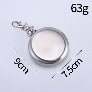 Hot Selling Stainless Steel Portable Whiskey Hip Flask 1Oz Round Keychain <b>Wine</b> Flask for Whiskey Alcohol Liquor Blank Bottle - Product Image 2