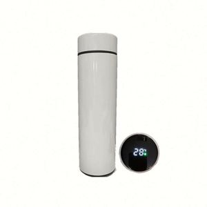 Bouteille isotherme sous vide 500 ml en acier inoxydable à double paroi, vierge pour sublimation, avec affichage de la température - Product Image 1
