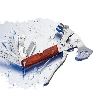 Hache multifonctionnelle d'extérieur en acier inoxydable avec couteau et marteau pour la survie et les secours d'urgence - Product Image 3