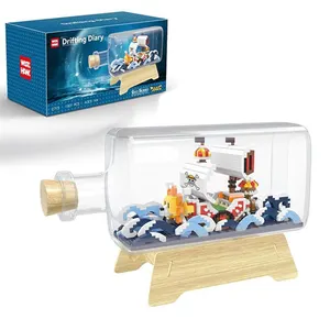 Ones Piece Going Merry Pirate Ship in a Bottle Mini Titanic Ship Building Block Brick Set Compatible Legoing Titanic Brick Boat