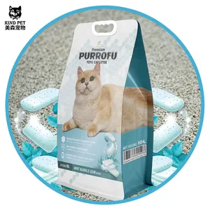 Fabricant d'animaux de compagnie aimables OEM Premium facile à nettoyer granule de tofu pois verts rinçable Arena Para Gatos litière agglomérante pour chat