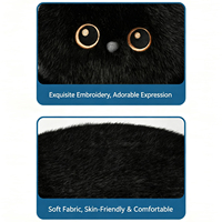 Bobova Peluches Chat Noir 40cm Super Douces en Coton PP avec Doublure en Maille pour Enfants et Adolescents, Décoration de Fête, Cadeau Anti-Stress