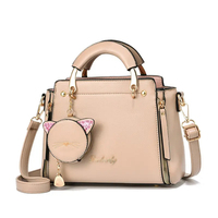 Sac fourre-tout de luxe moderne, simple et tendance pour femme, en PU et polyester, avec fermeture éclair, imperméable, motif dessin animé, couleur Cappuccino, idéal pour les soirées