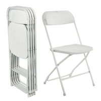Chaises pliantes en plastique noires pour événements de mariage, usage commercial, empilables, capacité 800 lbs, pour extérieur