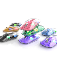 Souris transparente Bluetooth Ordinateur Silencieux Rechargeable Léger Souris sans fil RGB pour jeux pour Mac Tablette Ordinateur portable Souris