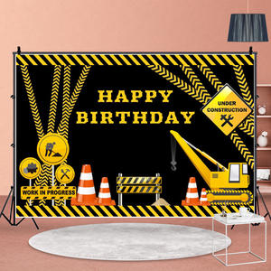 Toile de fond de photographie de <span class=keywords><strong>camion</strong></span> de <span class=keywords><strong>dessin</strong></span> <span class=keywords><strong>animé</strong></span> LEMON 5*3 pieds, décorations de fête d'anniversaire pour garçon, fond en vinyle, photomaton - Product Image 2