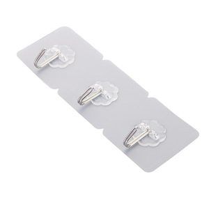 Transparent Adhesive Hooks Single Hook 0-1kg Plastic Wall Bathroom Kitchen Nail Free Traceless Creative Hooks - Product Image 5