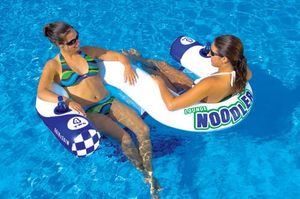Outdoor <b>Inflatable</b> Floating Lounge Chair with Cup Holder <b>for</b> Adults Red White <b>Pool</b> Float Relaxation - Product Image 2
