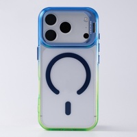 Nouvelles coques de téléphone transparentes à gradient magnétique pour iPhone 18 13 17 Pro Max 14 15 16 Plus avec support d'objectif caché et protection arrière