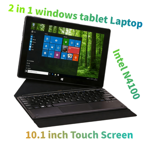 10.1インチ鮮やかなタッチスクリーン、Intel N4100搭載、シームレスな2MP + 2MPカメラ、ノートパソコンとタブレットの切り替えが可能な2 in 1 Windowsタブレットノートパソコン - Product Image 1