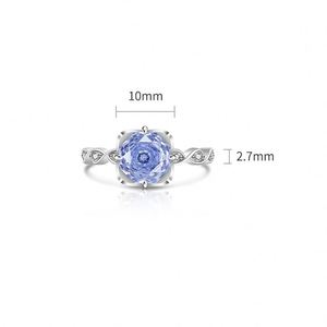 <b>Adjustable</b> Women's Fine Trendy Platinum Plated Zircon Gemstone Opening <b>Ring</b> Colorful Rose Cut Flower Design Copper Anniversary - Product Image 6