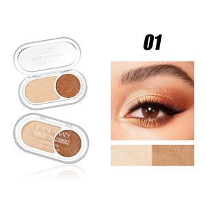 Handaiyan <span class=keywords><strong>Fard</strong></span> à paupières fin miroitant mat imperméable poudre transfrontalière <span class=keywords><strong>bicolore</strong></span> vente en gros <span class=keywords><strong>fard</strong></span> à paupières couleur unique stock - Product Image 5