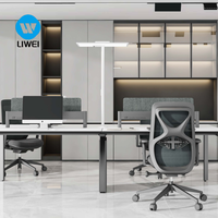 LIWEI Poste de travail modulaire extensible pour 6 personnes, bureau commercial à plan ouvert, robuste, écologique, moderne, en MFC