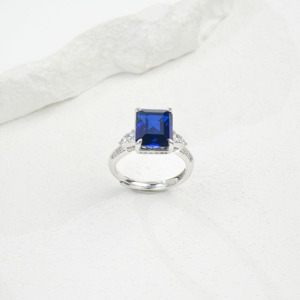 Anillo de Plata 925 con Zafiro Azul Cultivado, Anillo de Plata 925 - Product Image 4