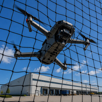 Filet de sécurité anti-drone en PA ignifuge durable, résistant aux intempéries, pour la capture de drones sur les sites d'infrastructure