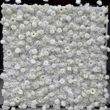 Mur floral professionnel personnalisé, fleurs artificielles transfrontalières, roses blanches, décoration de mariage, mur floral ajouré - Product Image 3